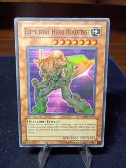 1ST EDITION ELEMENTAL HERO BLADEEDGE 1996 EEN-EN007 YUGIOH CARD (LP)- - Image 1