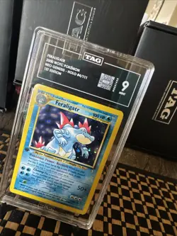 2000 Pokemon Feraligatr 1st Edition Holo Neo Genesis 4/111 TAG 9 MINT Swirl 🌀 - Image 2