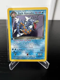 Dark Gyarados 1st Edition 8/82 Team Rocket Pokemon TCG Holo RARE - Image 1