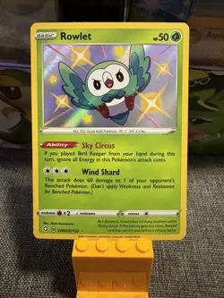 Rowlet - SV001/SV122 - Pokemon Shining Fates Sword Shield Shiny Rare Card - Image 1