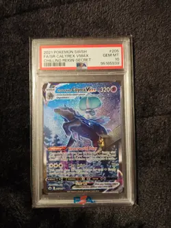 Fa/Sr Calyrex Vmax Pokemon Sword & Shield Chilling Reign 205 NM PSA 10 - Image 1