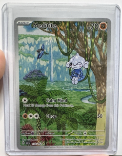 Pokemon Stellar Crown Meditite 153/142 Rare Illustration NM - Image 1