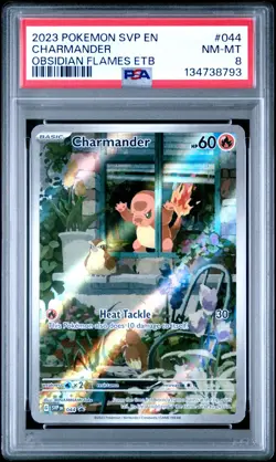 Charmander 044 Obsidian Flames ETB Promo *PSA Grade 8* GRADED NM-MT - Image 1