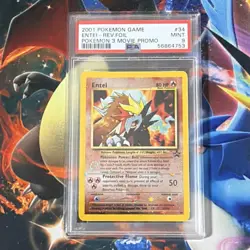 Pokemon 2001 Entei 34 Pokemon 3 Movie Promo Reverse Holo PSA 9 - Image 1