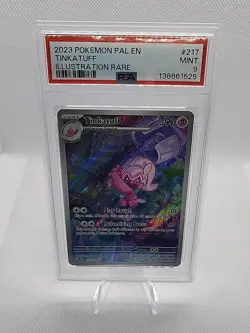 Pokemon TCG 2023 Paldea Evolved Tinkatuff 217/193 Illustration Rare PSA 9 Mint - Image 1