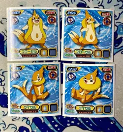 Buizel Floatzel Pokemon 2007 Amada Diamond Pearl Sticker Seal Set Japanese - Image 1