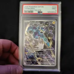 2025 POKEMON BLACK BOLT POKEMON CENTER ETB PROMO #209 THUNDURUS PSA 9 - Image 1