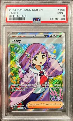 2024 Pokemon Stellar Crown Lacey Trainer Ultra Rare 166/142 PSA 9 - Image 1