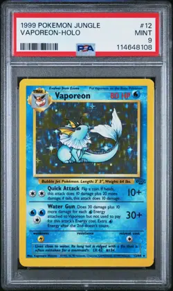 Pokemon Vaporeon Holo Jungle 12/64 PSA 9 - Image 1