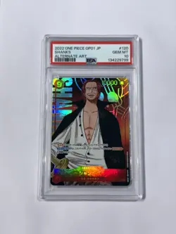 PSA 10 2022 ONE PIECE JAPANESE OP01-ROMANCE DAWN ALTERNATE ART #120 SHANKS - Image 1