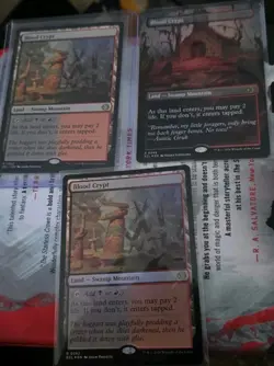 MTG Blood Crypt (Borderless) Shock Land Lorwyn ECL 0349 1x 0262 2x 3 Total Cards - Image 1