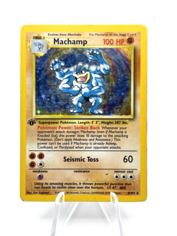 Pokemon Card 1995 Machamp Base Set 8/102 Hologram 1st Edition Holo Rare - Image 1