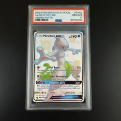 PSA 10 Mewtwo GX SV59/SV94 Pokemon Hidden Fates Full Art Holo Card - Image 1