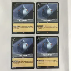 x4 Lorcana Disney 201/204 Plate Armor Rare Card Playset Shimmering Skies 4x - Image 1