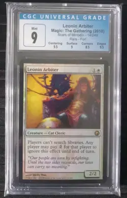 Mtg Leonin Arbiter (CGC) 9 Scars of Mirrodin, Rare Foil [2010] - Image 1