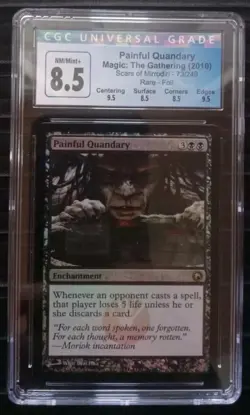 Mtg Painful Quandary (CGC) 8.5 Q++ Scars of Mirrodin, Rare Foil [2010] - Image 1