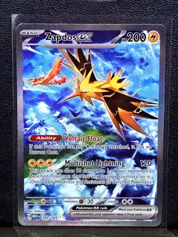 Zapdos ex 202/165 Scarlet & Violet Pokemon 151 SIR Special Illustration Rare (E) - Image 1