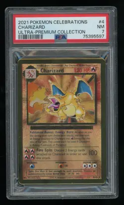 2021 Pokemon Celebrations Metal Charizard #4 PSA 7 NM UPC Ultra Premium Collect - Image 1