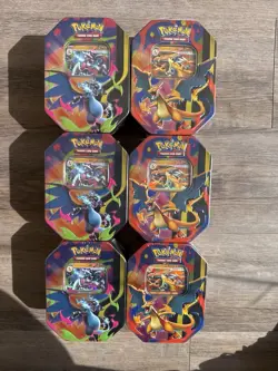 Lot of 6 Pokemon TCG Mega Charizard X & Y Tins-- Brand New & Sealed - Image 4