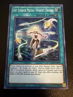 YuGiOh! Sky Striker Mecha - Hornet Drones DASA-EN033 Super Rare 1st Ed - Image 1