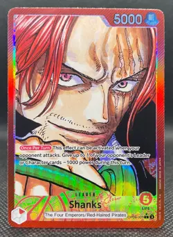 ONE PIECE TCG: Shanks OP09-001 Leader Parallel Alt Art English NM - Image 1