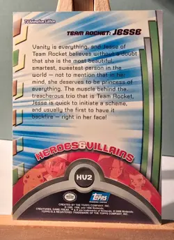 Topps 2000 Team Rocket Jesse Pokemon TV Card HV2 Blue Label LP - Image 2