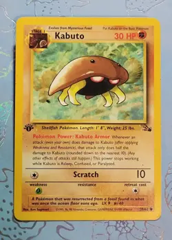 1999 POKEMON FOSSIL 1ST EDITION #50 KABUTO NM! - Image 1