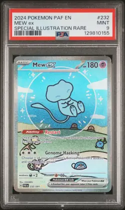 2024 POKEMON PAF EN-PALDEAN FATES SPECIAL ILLUSTRATION RARE #232 MEW EX PSA 9 - Image 1