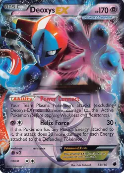 Deoxys EX 53/116 Holo EX Rare Plasma Freeze Pokemon Lightly Played - Image 1