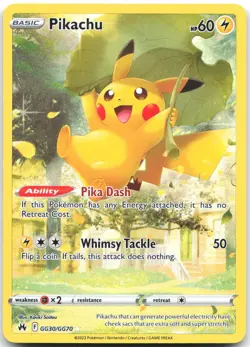 Pikachu GG30/GG70 Holo Trainer Gallery Rare Crown Zenith Galarian Gallery NM - Image 1
