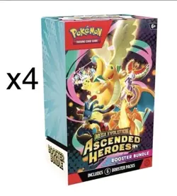 Pokemon Ascended Heroes Booster Bundle X4 Factory Sealed English Ships4/27 - Image 1