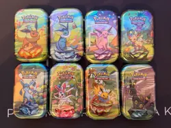 Pokemon TCG Scarlet & Violet Prismatic Evolutions Mini Tins Complete Set Lot 8 - Image 1