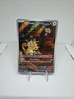 Pokemon TCG Team Rocket’s Meowth 203/182 Destined Rivals Illustration Rare NM - Image 1