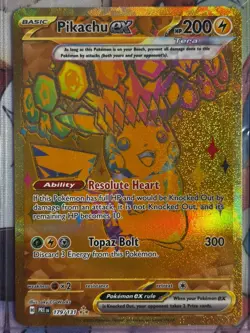 Pokemon Pikachu EX 179/131 Sv: Prismatic Evolutions Full Art Holo Hyper Rare - Image 1
