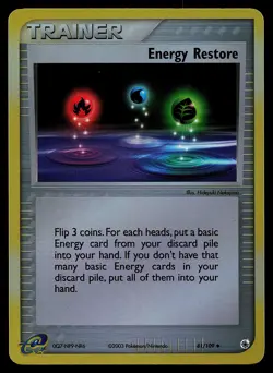 Pokemon Card - Energy Restore Ruby and Sapphire 81/109 Reverse Holo - Image 1