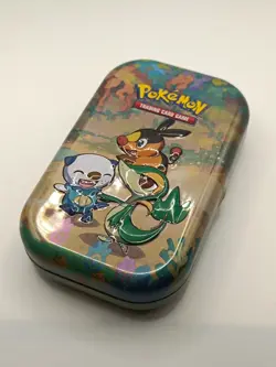 Pokemon Mystery Tin - 15 Cards incl 1 V - Snivy, Tepig and Oshawot Tin Design - Image 2