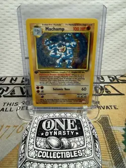 Pokemon TCG Machamp Base Set 1st Edition Holo Rare 8/102 100 HP Card - Image 1