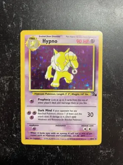 Hypno Fossil Set Pokemon Card 8/62 Near Mint 1999 - Image 1