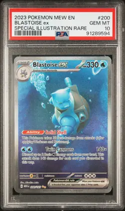Pokemon Card Blastoise EX 200/165 Special Illustration Rare PSA 10 151 *2 - Image 1