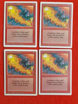 Red Elemental Blast x4 PLAYSET, MTG Revised /3rd Ed(1994) Common Red Instant NM - Image 1