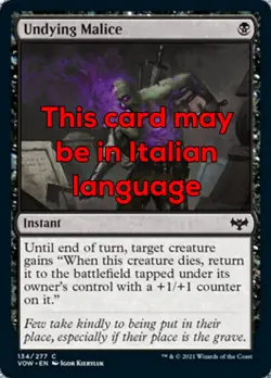 MTG UNDYING MALICE EXC - MALVAGITA IMPERITURA - VOW - MAGIC - Image 1