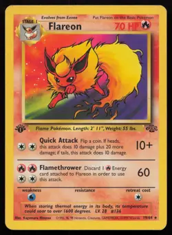 Flareon 19/64 1st Edition Rare Jungle Pokemon MP - Image 1