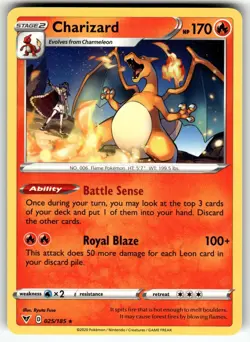 Charizard 025/185 Rare Vivid Voltage Pokemon Near Mint - Image 1