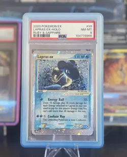 2003 Pokemon EX Lapras EX Ruby & Sapphire PSA 8 🌀FART SWIRL!🌀 - Image 1