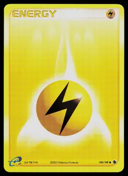 Pokemon Card - Lightning Energy Ruby and Sapphire 109/109 Reverse Holo - Image 1