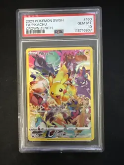 2023 Pokemon SWSH Crown Zenith Pikachu #160/159 PSA 10 GEM MINT - Image 1