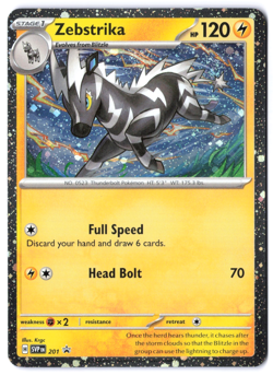 Pokemon TCG Zebstrika 201 Cosmo Holo Scarlet & Violet Promo Playset NM - Image 1