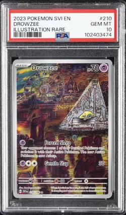 2023 POKEMON SVI EN-SCARLET & VIOLET ILLUSTRATION RARE #210 DROWZEE PSA 10 - Image 1