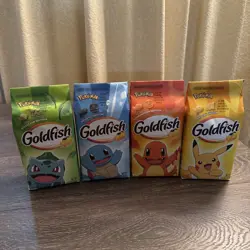 Pokemon Goldfish Crackers Lot Of 4 Ltd Squirtle Pikachu Bulbasaur Charmander - Image 1
