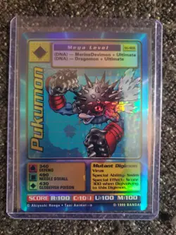 Vintage Digimon CCG Battle Series 1 Major Holo Shift Error Card Pukumon ST-40S - Image 1